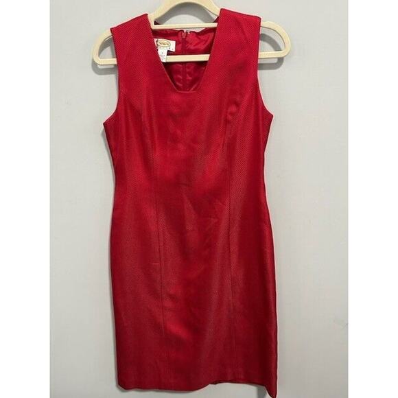 Talbots Two Piece Sheath Dress Suit Blazer Jacket Silk Wool Blend Coral Size 2P - Picture 5 of 13